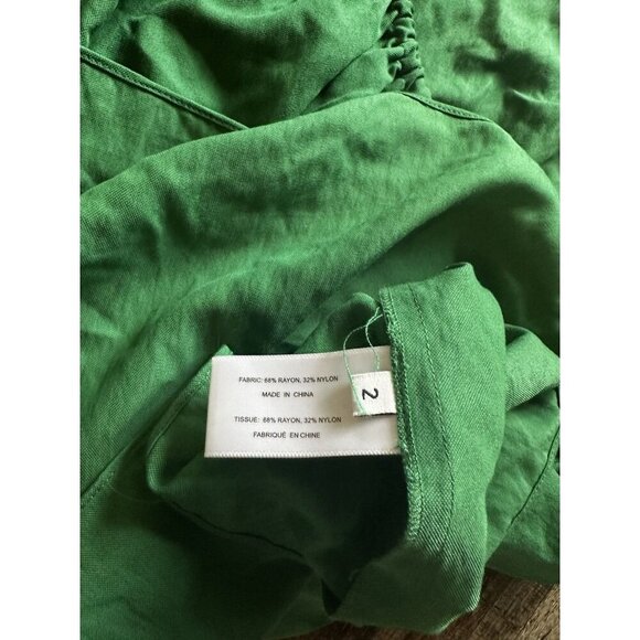 Proenza Schouler White Label Drapey Suiting Ruched Top in Green Size 2 - Picture 7 of 8